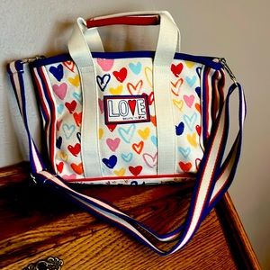 BRIGHTON cream canvas shoulder or hand bag.  NEW.  Interior pocket.